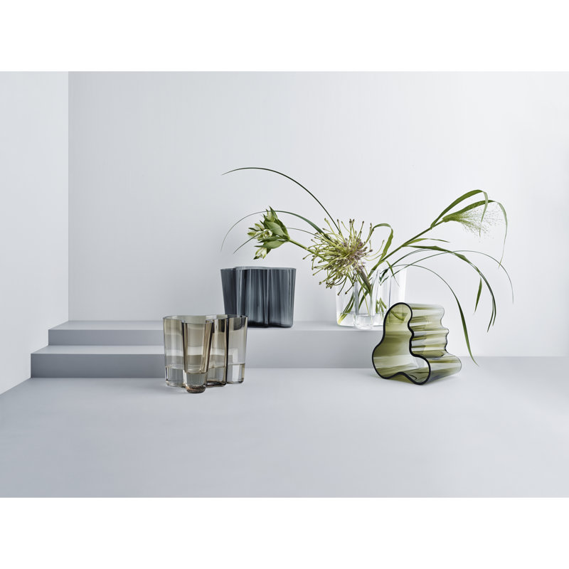 Aalto Glass Table Vase, 6.3" H x 8.19" W x 9" D, Linen
