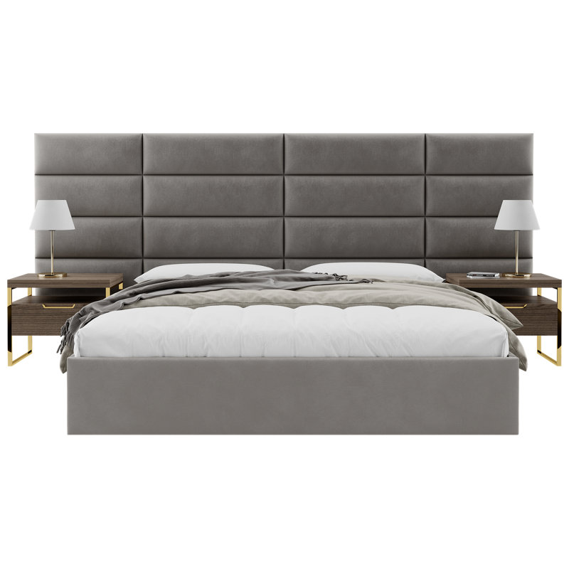 Velvet Wall Paneling in Gothic Gray, 11.5" H x 30" W x 1.5" D