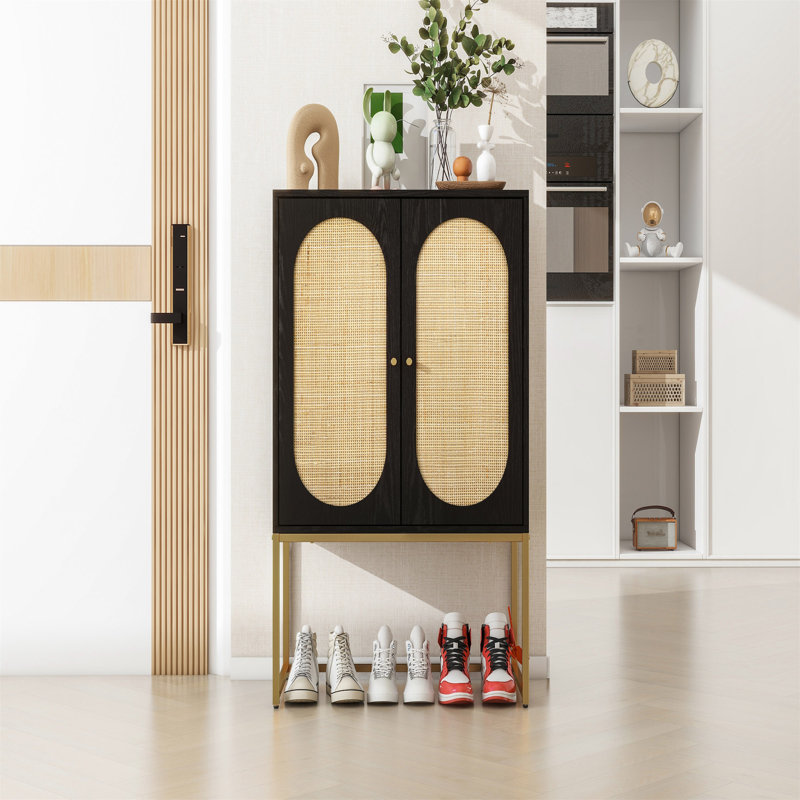 Armoire d'appoint Bulverde, Noir et or