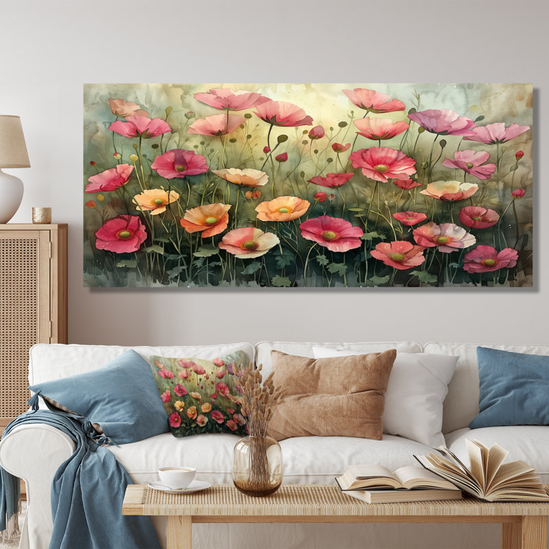 Vianney - Buttercups, art mural, Toile tendue, 16" H x 32" W