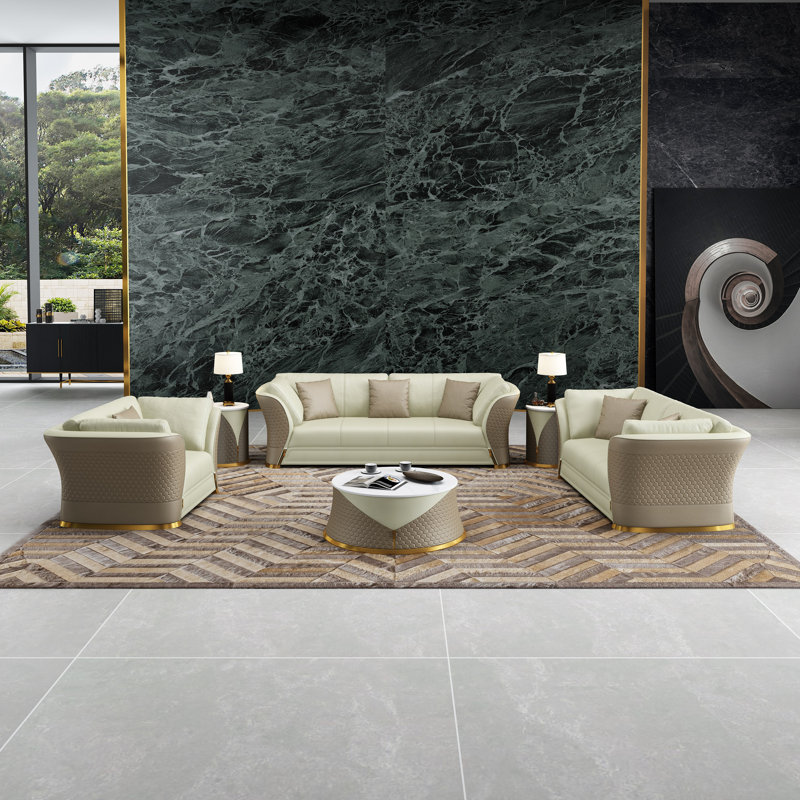 Vogue 3 Piece Leather Living Room Set