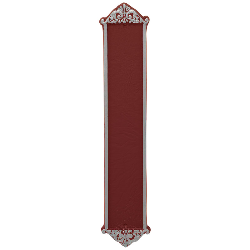 Plaque d’adresse murale sur 4 lignes, Rouge brique / Argent