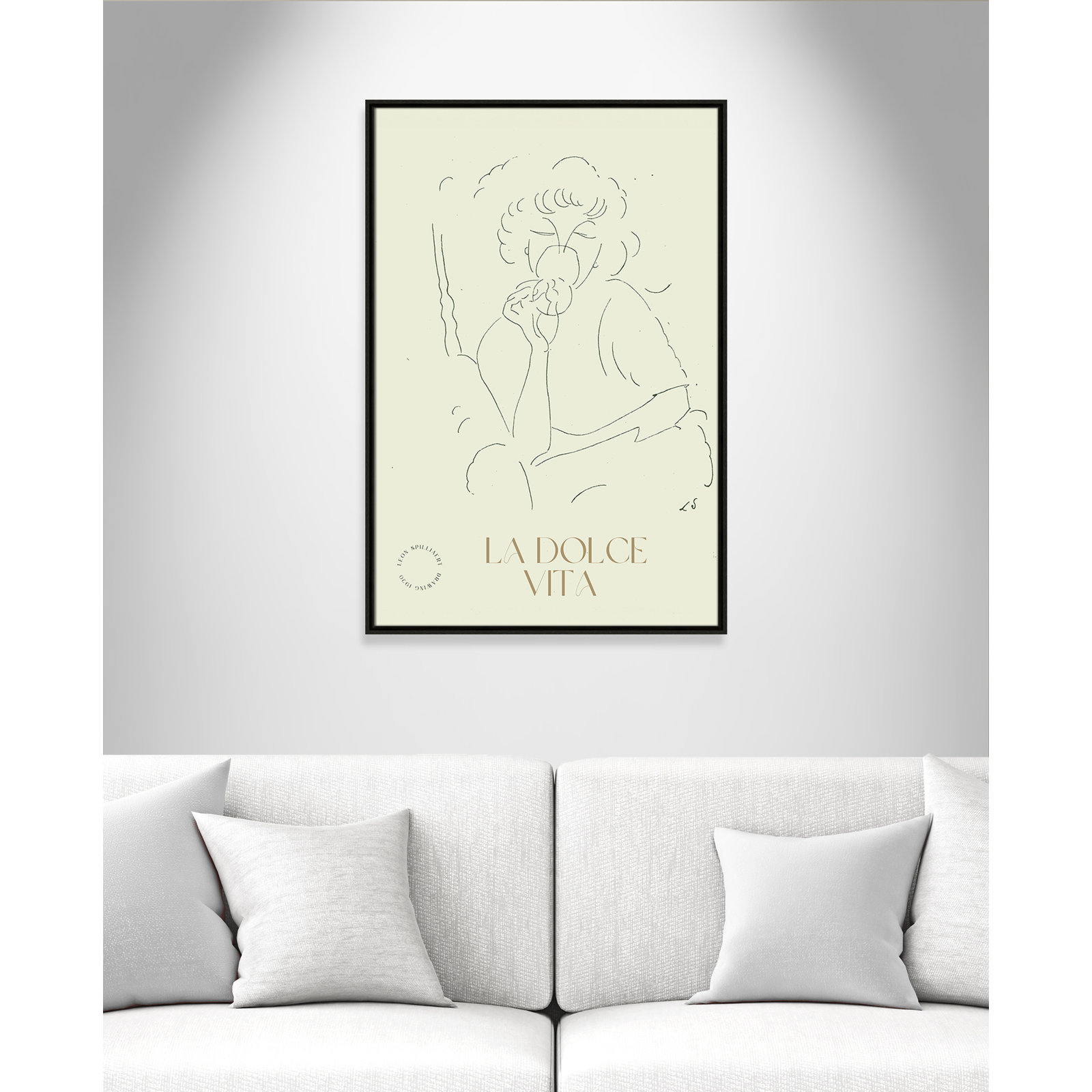 Dottie "La Dolce Vita" Print, 37.5" H x 25.5" W, Espresso