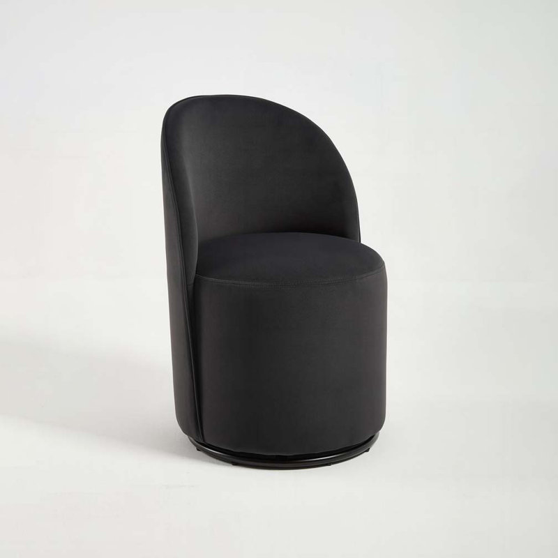 Chaise pivotante en velours 360 degrés, Gris foncé
