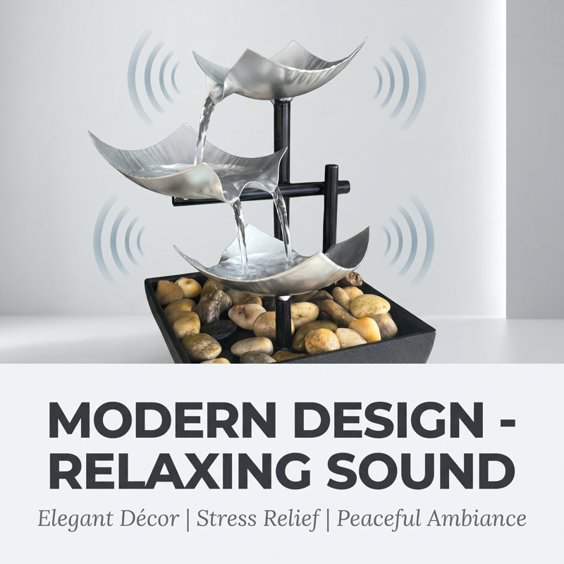 Modern Indoor desktop fountain, Sliver