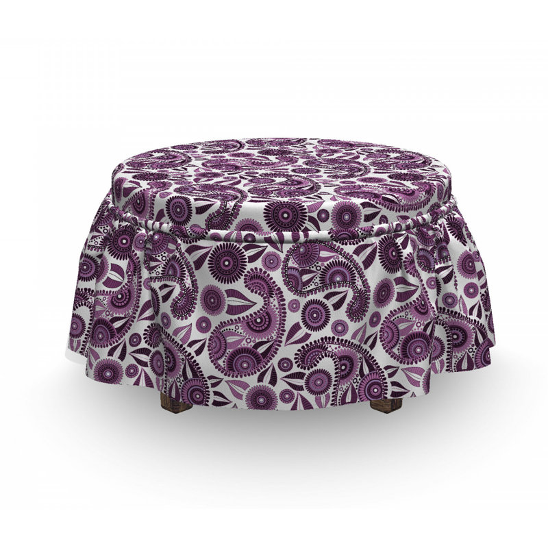 Housse pour repose-pieds floral feuille