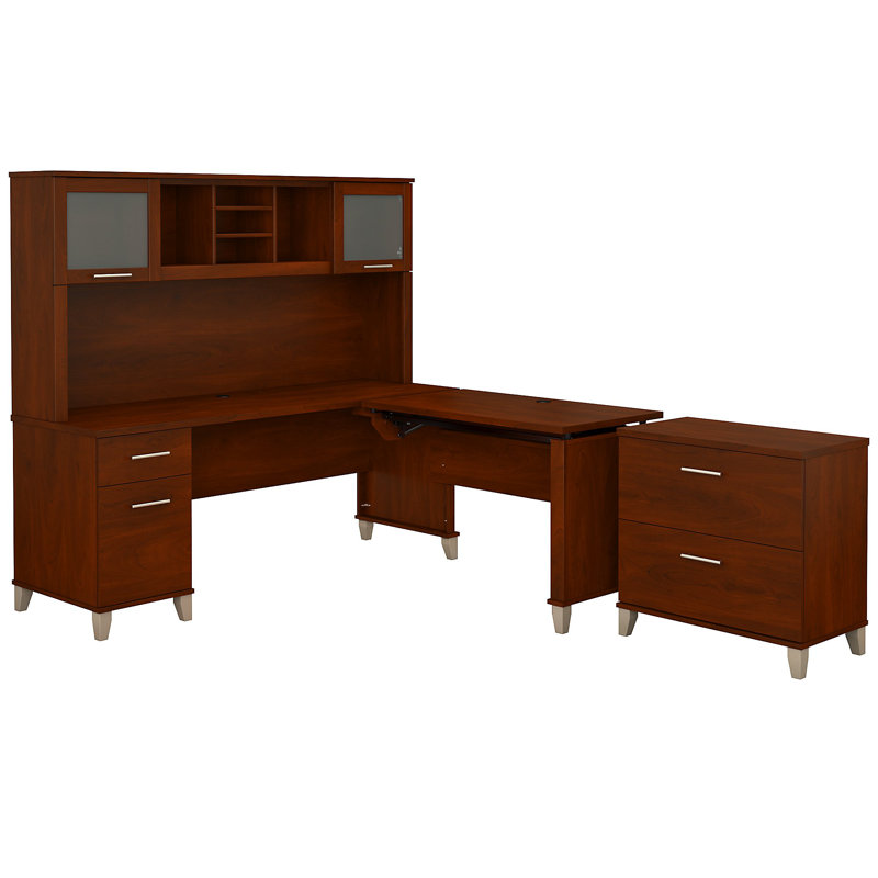 Magomed Piece Standing Desk Office Set, Hansen Cherry