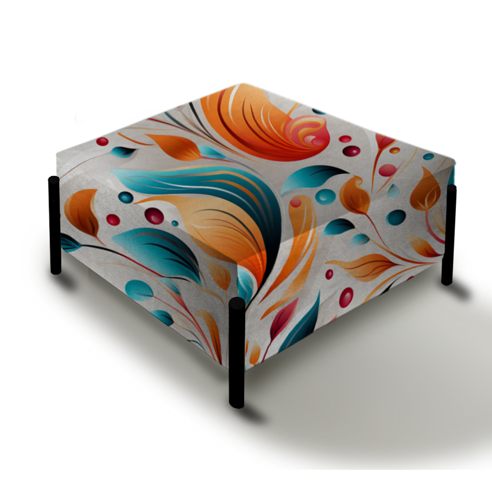 Design Art Minimalist Feather Paisley Pattern - Paisley Large Square ...
