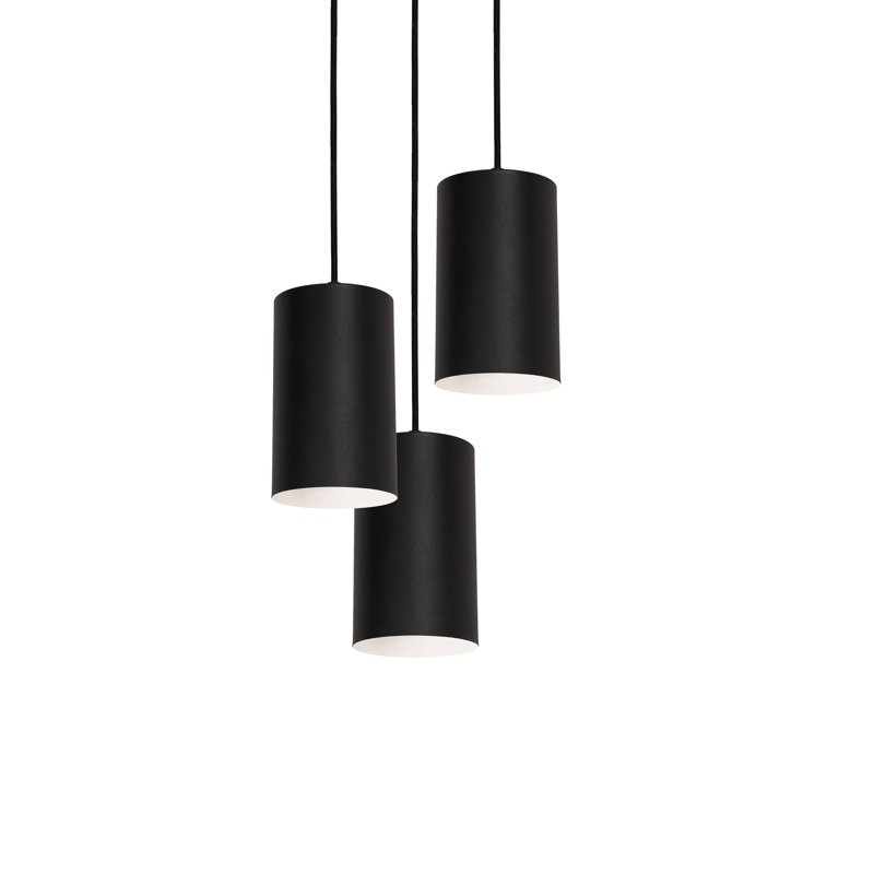 Luminaire suspendu en grappe à 3 lumières Elsmore, Noir