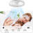 19 Inch White Ceiling Fan with Light, Remote Control, Dimmable LED, 7-Blade Reversible DC Motor, for Bedroom and Living Room
