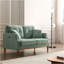 Canapé 2 places Living Space, causeuse avec tissu imperméable bleu bébé, charge USB-121060157