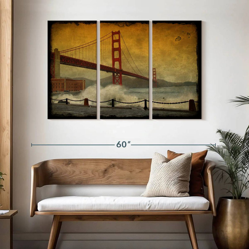 Lilie grunge, pont de San Francisco, H 14 po x l 23 po