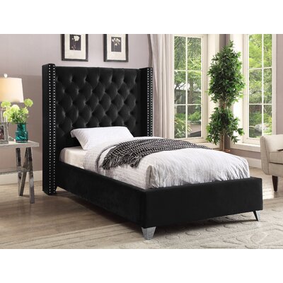 Joclynn Solid Wood Tufted Upholstered Low Profile Platform Bed -  Everly Quinn, 0391A03A0E35422C8C0C55911B0D301A