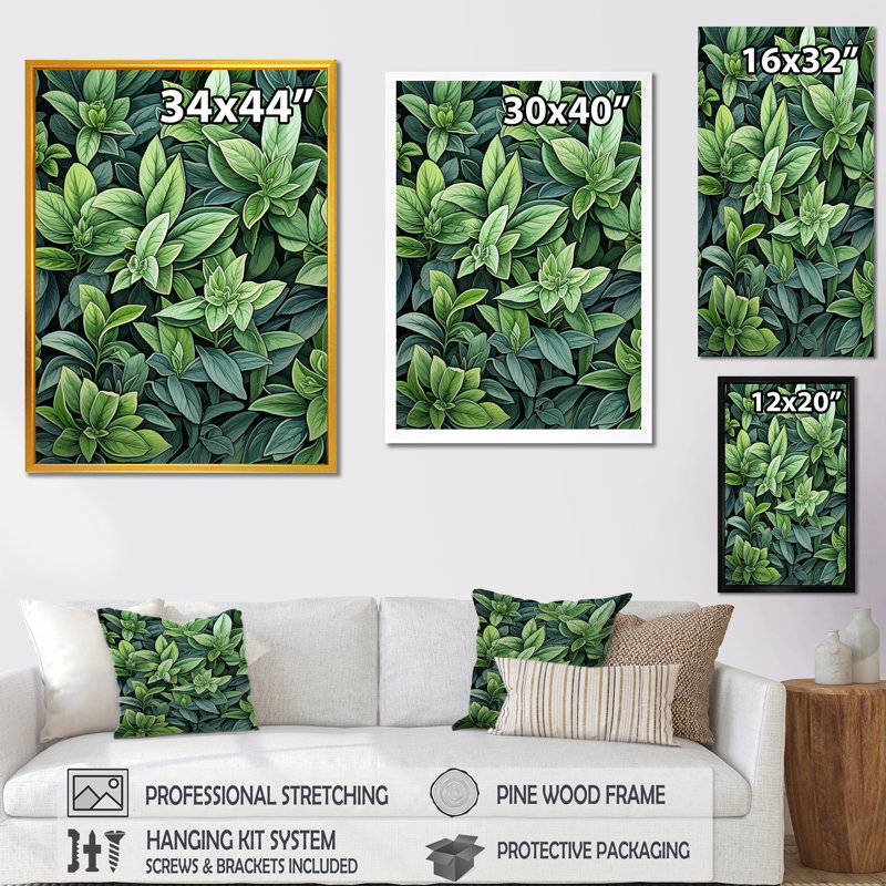 Herbes, sauge, sagesse, art floral, Cadre flottant blanc, H 40 po x l 30 po