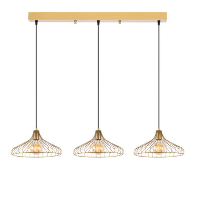Luminaire suspendu en forme de dôme à 3 lumières pour îlot de cuisine
