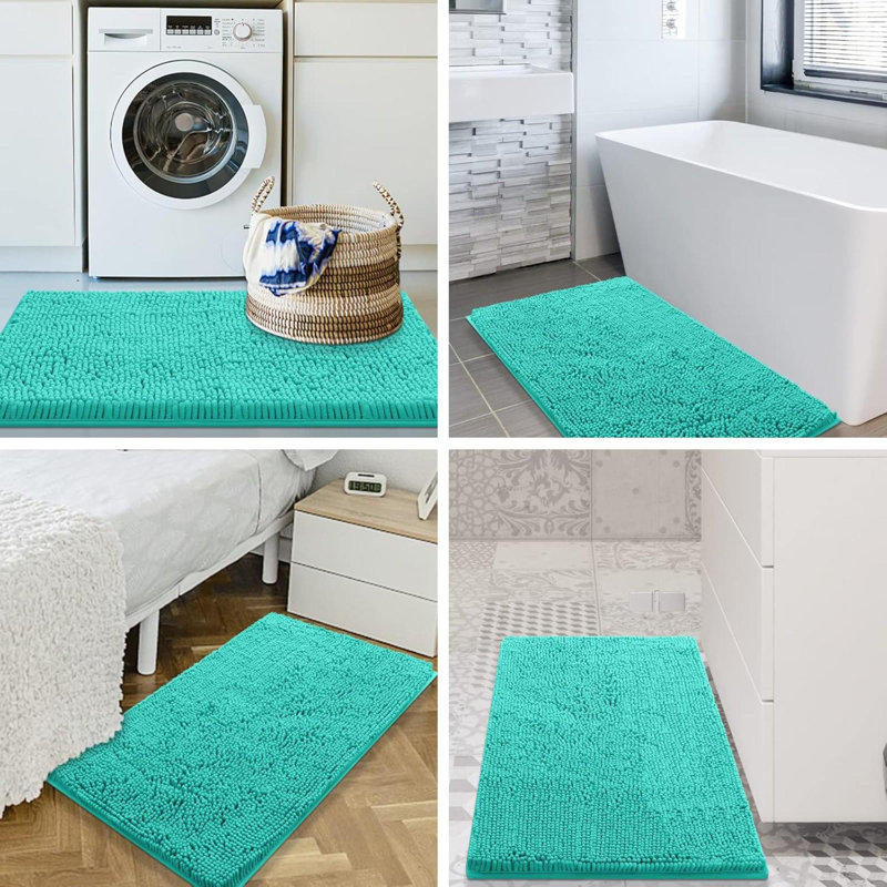 Tapis pour salle de bain Raazia, Turquoise