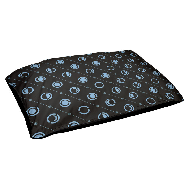 Coussin d’extérieur pour chien moon phases Chenault, Moyen (l 40 po x P 6,5 po x H 30 po), Sarcelle / Noir