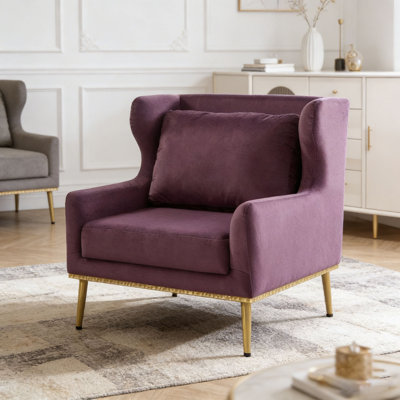 Modern Armchair Velvet Accent Chair Reading Chair
