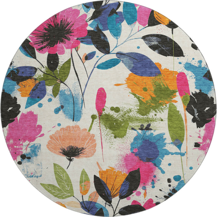 Premium Machine Washable Harjo AMF1549 Floral Rug