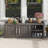 Indoor Outdoor Shoe Storage Cabinet Waterproof UV-Resistant with 3 Barn Doors-1621666378