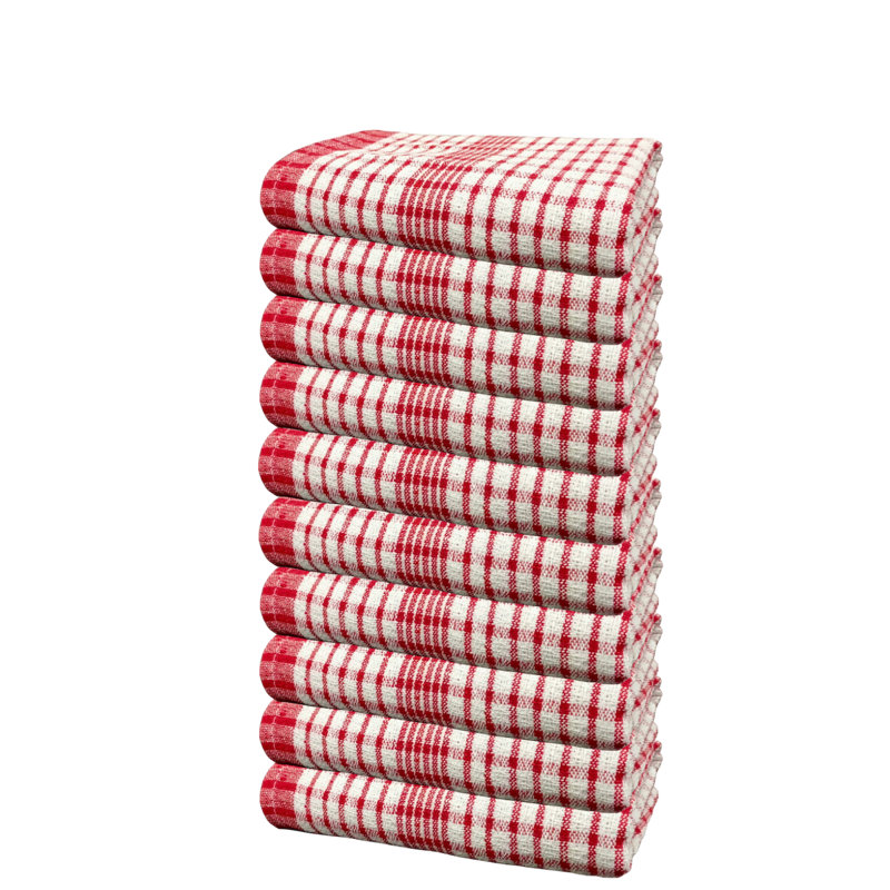 Cotton Jacquard Tea Towel Kitchen Towel, Red