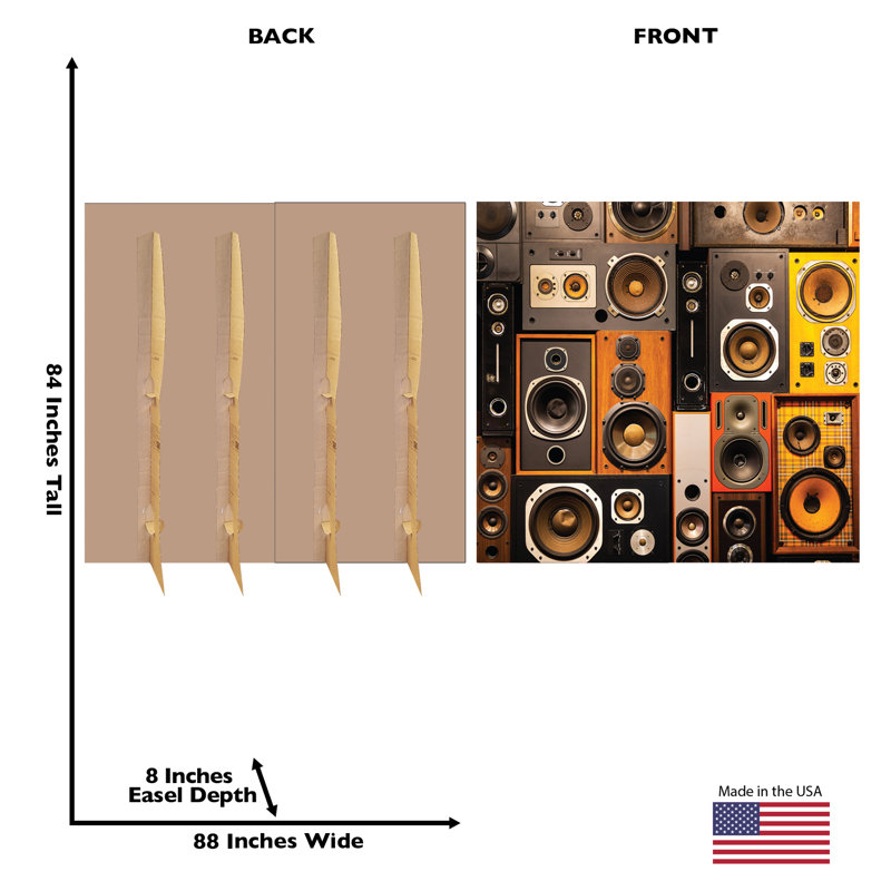 84'' Retro Speakers Backdrop Cardboard Cutout