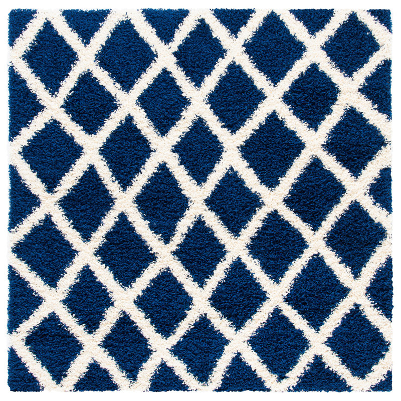 Albertha Sgd-Dallas Shag Performance Geometric Rug, Square 6'
