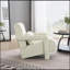 Fauteuil d'appoint rembourré moderne et confortable avec tissu en lin doux et coussin pour le salon et la chambre à coucher-250562182