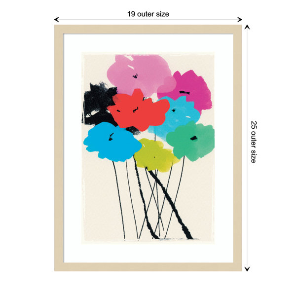 Red Barrel Studio Floral Bright Bunch By Jenny Frean Wood Framed Wall ...