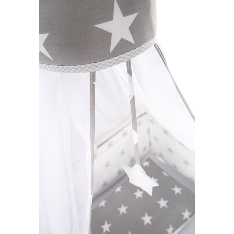 Little Stars 4 Piece Cot Bedding Set, Grey