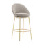 Ensemble de 2 tabourets de bar rembourrés en métal avec structure plaquée or Celano