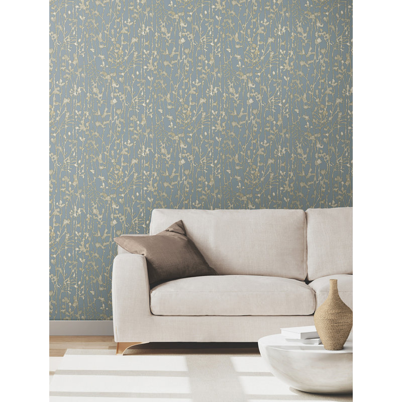Papier peint abstrait filigrane bleu clair, Bleu