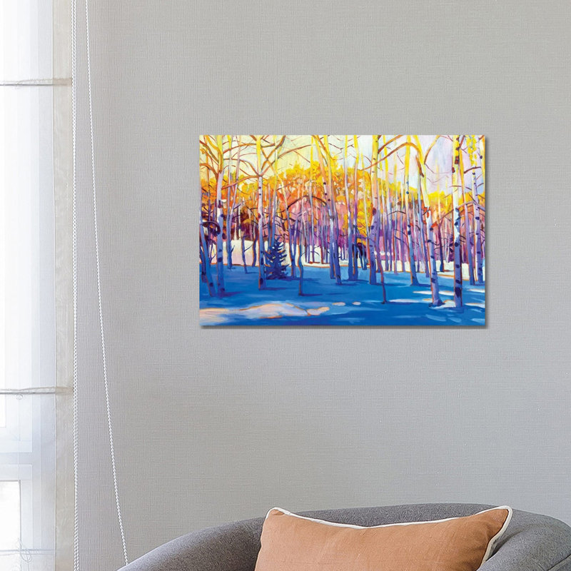 Snowy Aspens 1 Piece Wall Art on Canvas, 66.04 cm H x 45.72 cm W, No Frame