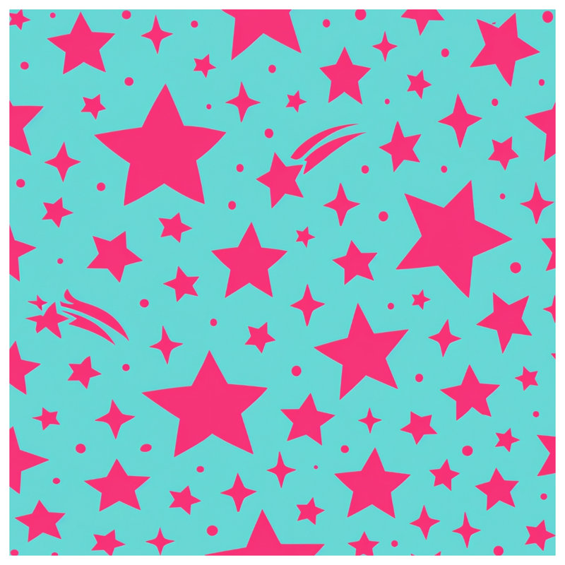 Étoiles roses sur des couvertures bleu sarcelle, 60in W x 80in H