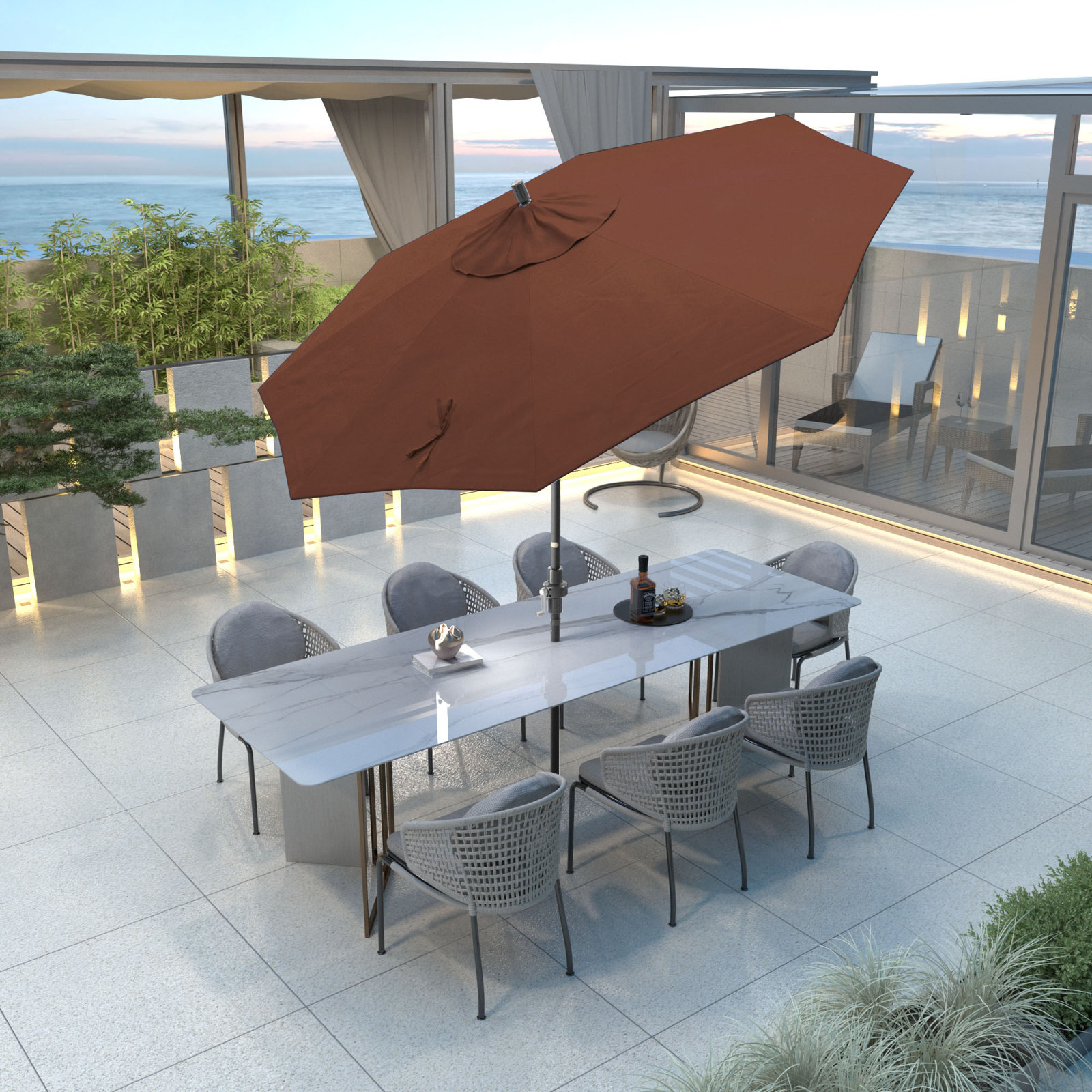 108'' Sunbrella® Outdoor Umbrella, Canvas Henna Sunbrella® Canvas