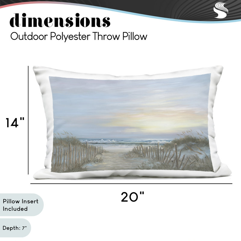 Coussin d'extérieur imprimé Serenity Path Sunset, par Georgia Janisse, 14 x 7 x 20