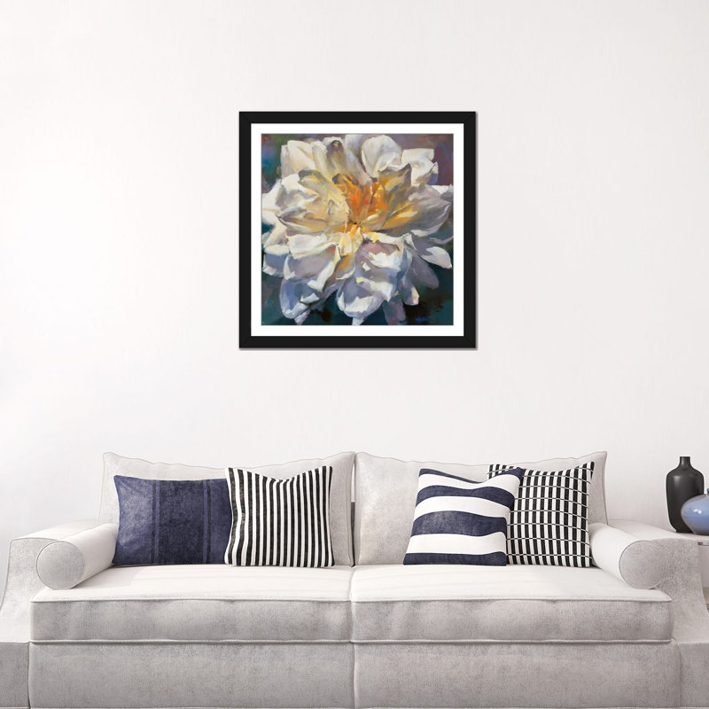 «Flower II», reproduction sur toile, H 26 po x l 26 po x P 1,5 po, Pas de tapis, Papier d'art encadré noir