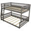 Lit superposé double au-dessus de grand lit double en gris - facile à assembler et à utiliser avec des garde-corps pour ajouter une touche supplémentaire à votre chambre à coucher