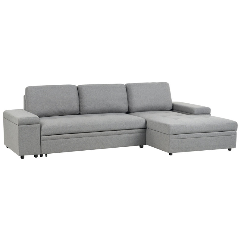 HRISEY 3 Seater Sofa Bed, Grey