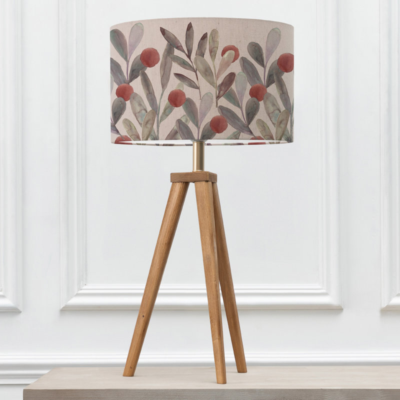 Aratus Wood Tripod Lamp, Red