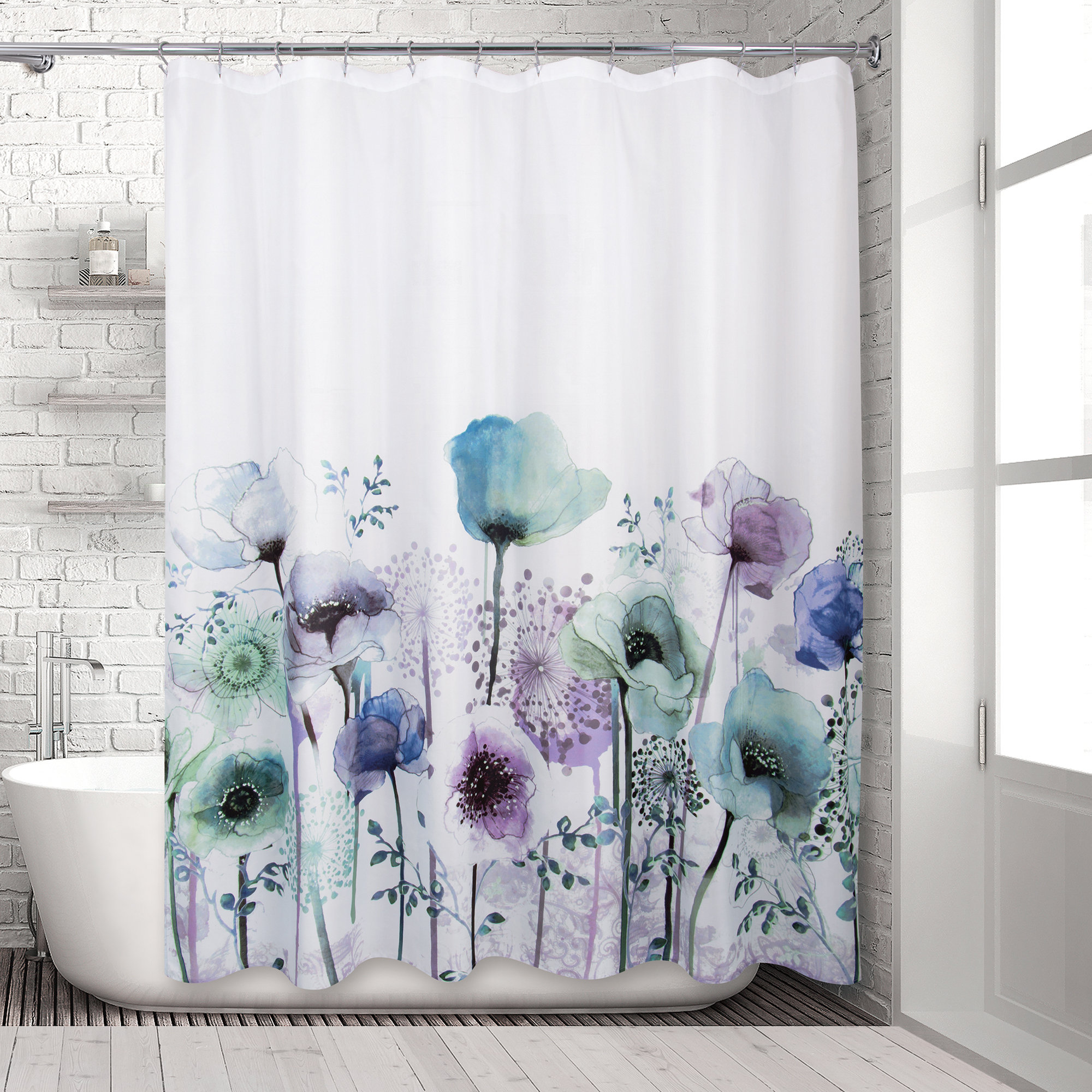 Stephanie Ryan Shower Curtain Hooks Flowers (set of 12)
