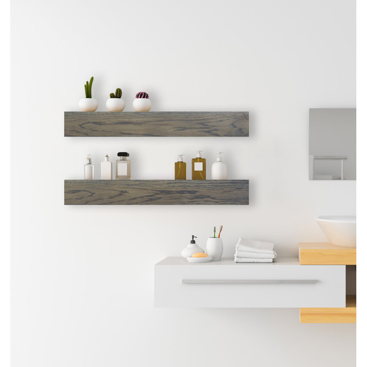 Emerald Lee 2 Piece Oak Floating Shelf