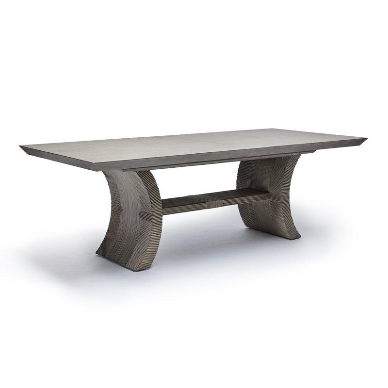 Deerfield Solid Oak Dining Table, Washed Gray