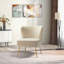 Fauteuil d'appoint en velours Leona avec pieds en métal-896446415