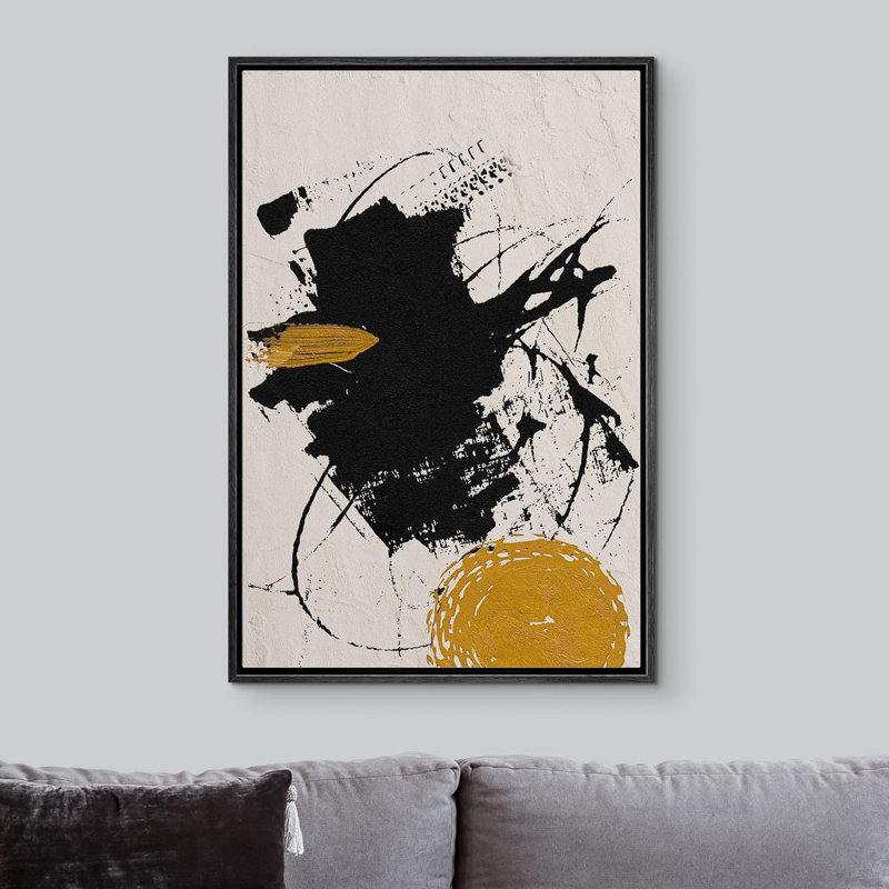 Effet de coup de peinture abstrait grunge, H 36 po x l 24 po, Noir