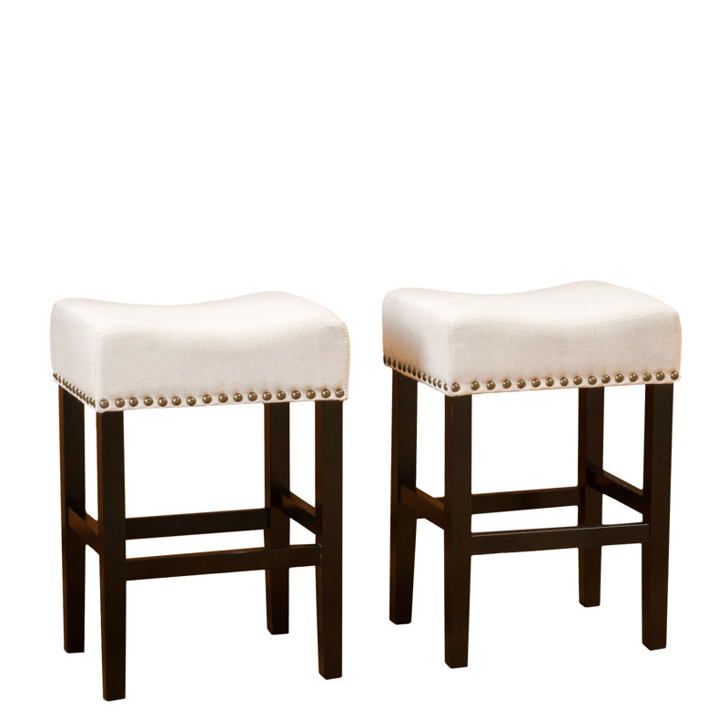 Williar Upholstered Counter Stool with Solid Wood Frame