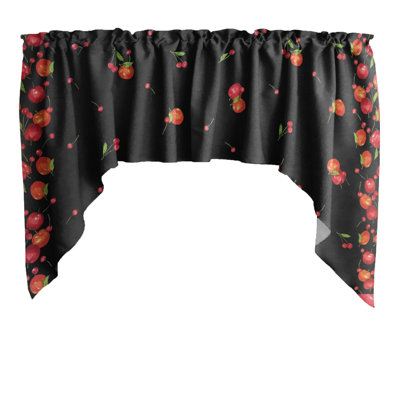Cotton Blend Floral Swag Window Valance