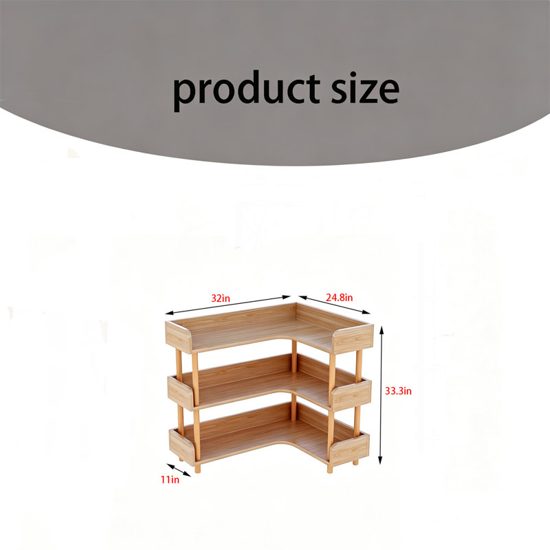 Tablette d'angle, bibliothèque d'angle réversible, en forme de L, 33.3" H x 32.7" W x 24.8" D