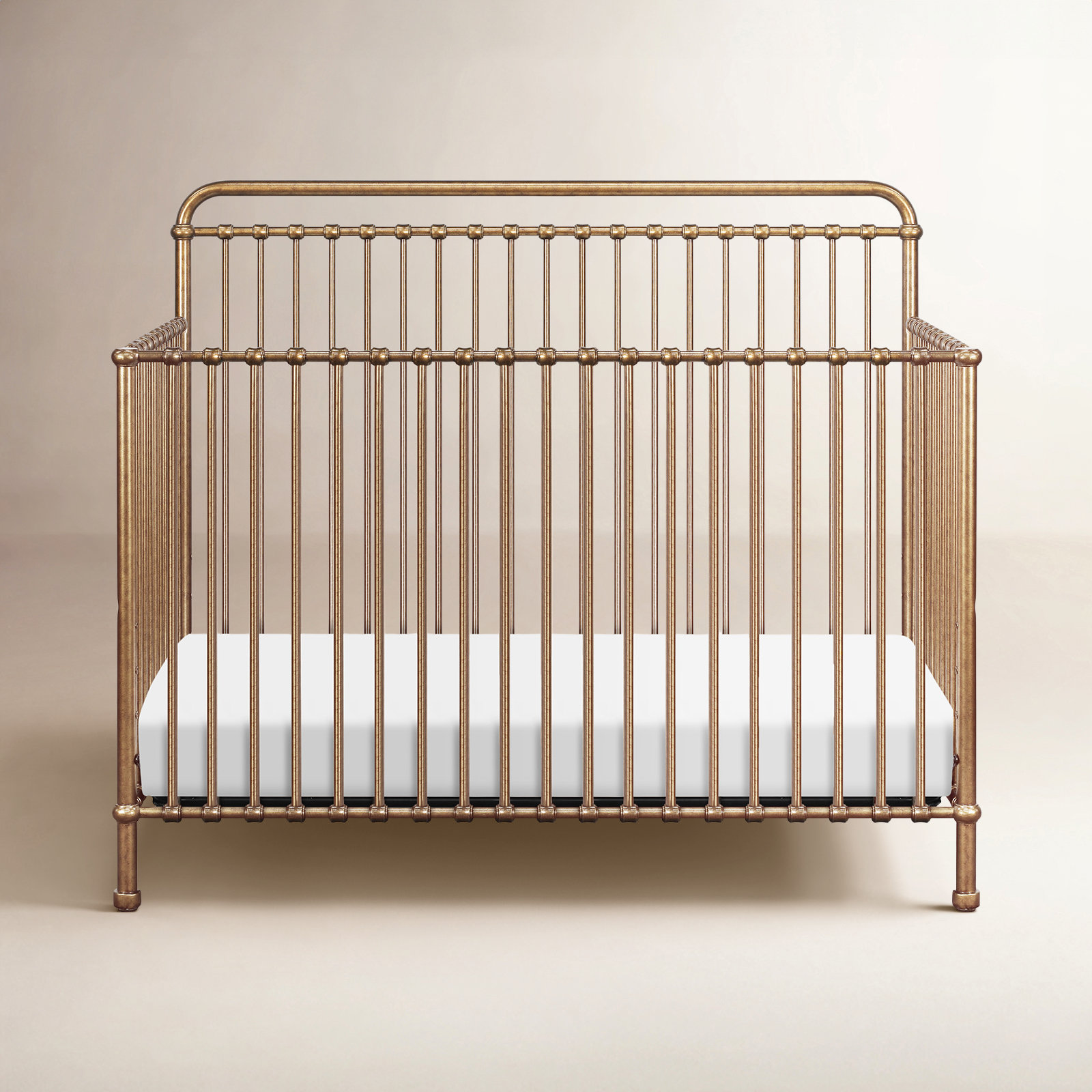 Winston Steel 4-in-1 Convertible Crib, Vintage Gold