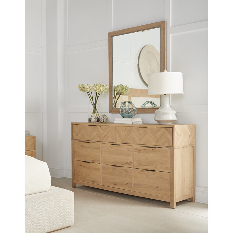 Commode en bois massif à 8 tiroirs Keenyah